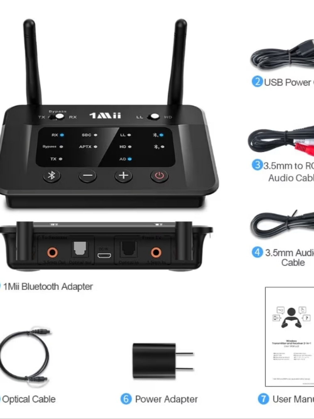 1Mii B03 Bluetooth 5.3 Transmitter Receiver - Picture 2 of 5